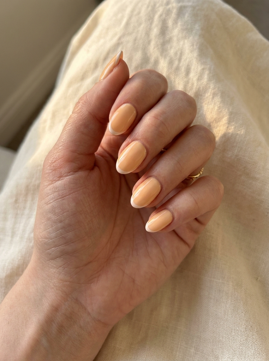 Creamy Apricot Nails als Nägel Inspiration Sommer Schlicht Inspiration 2026